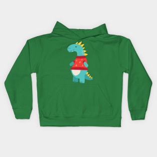 Cute dino prepared for the winter Kids Hoodie